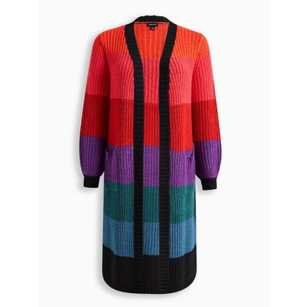 Colourful long cardigan